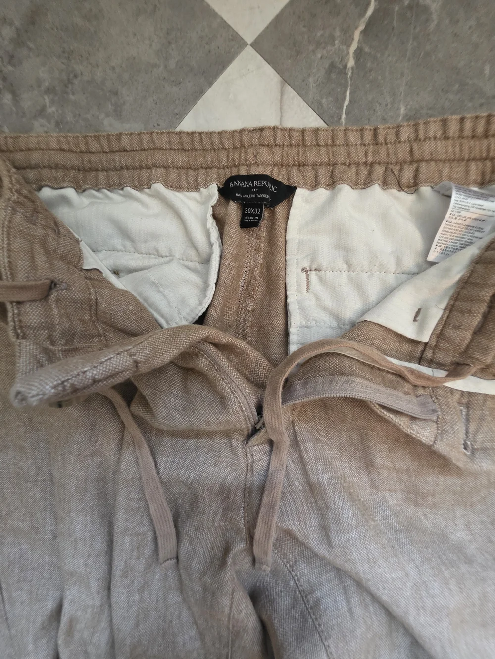 Banana Republic Mason Athletic Tapered Linen Blend Drawstring Pants Men's 30x32
